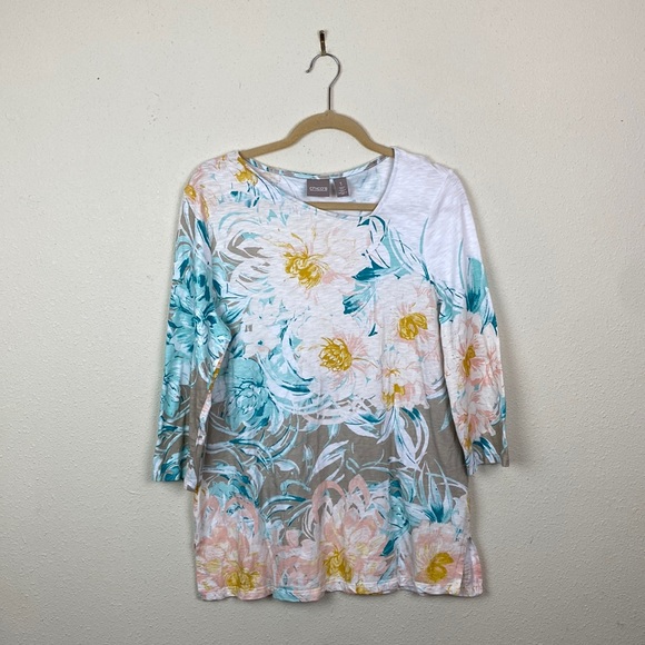 Chico's Tops - Chico's | Golden Autumn Asymmetrical Tunic Blouse 1 (M/8)